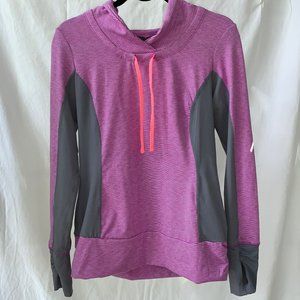 Kiwi Kate Striped Cowlneck Pullover w/ Drawstring